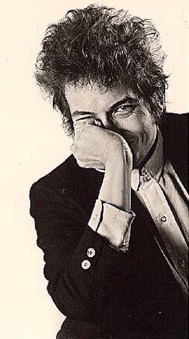 [A Dylan postcard; the photograph is from the Sixties]